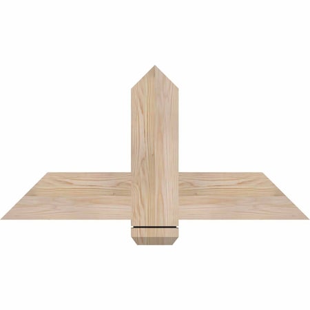 Ekena Millwork Eugene Smooth Timber Gable Bracket, Douglas Fir, 36"W x 18"H x 1 1/2"D x 5 1/2"F, 12/12 Pitch GBW036X18X0206EUG00SDF